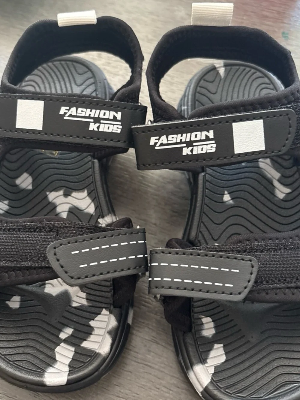 Kids Black Camouflage Sport Sandals -